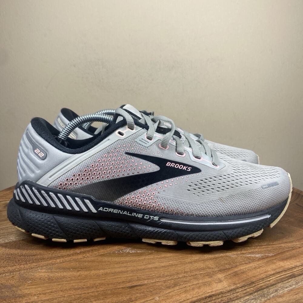 Brooks Adrenaline GTS22 Grey Rose Womens Gray Size 8.5 Running Shoes 1203531B03